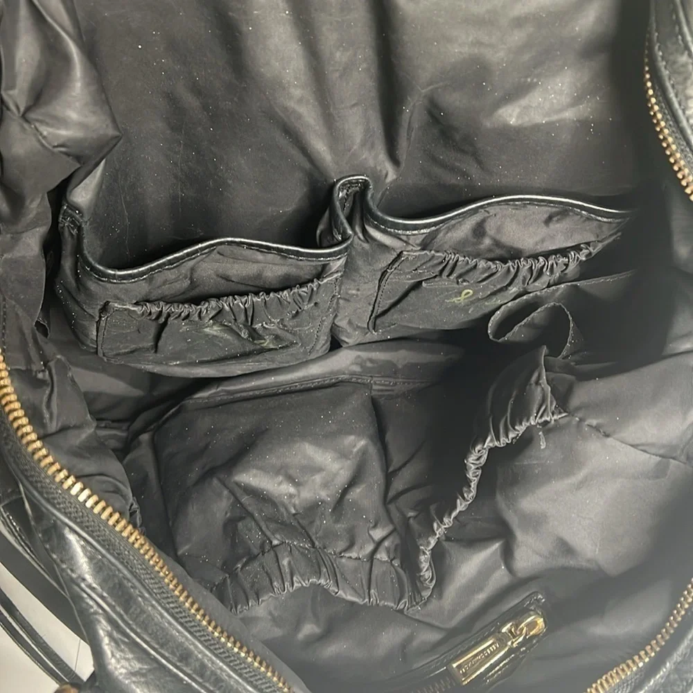 Rebecca Minkoff Knocked Up Diaper Bag Black Nylon & Leather